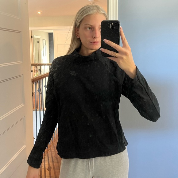 Black Nike High-Neck Sweater with Zippers! Barely Worn, Excellent Condition! - Picture 3 of 5